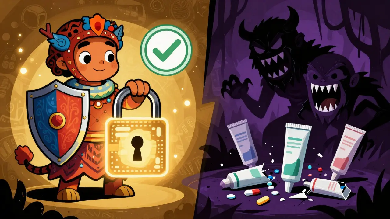 Alebrije guardian protecting against shady online drug sellers