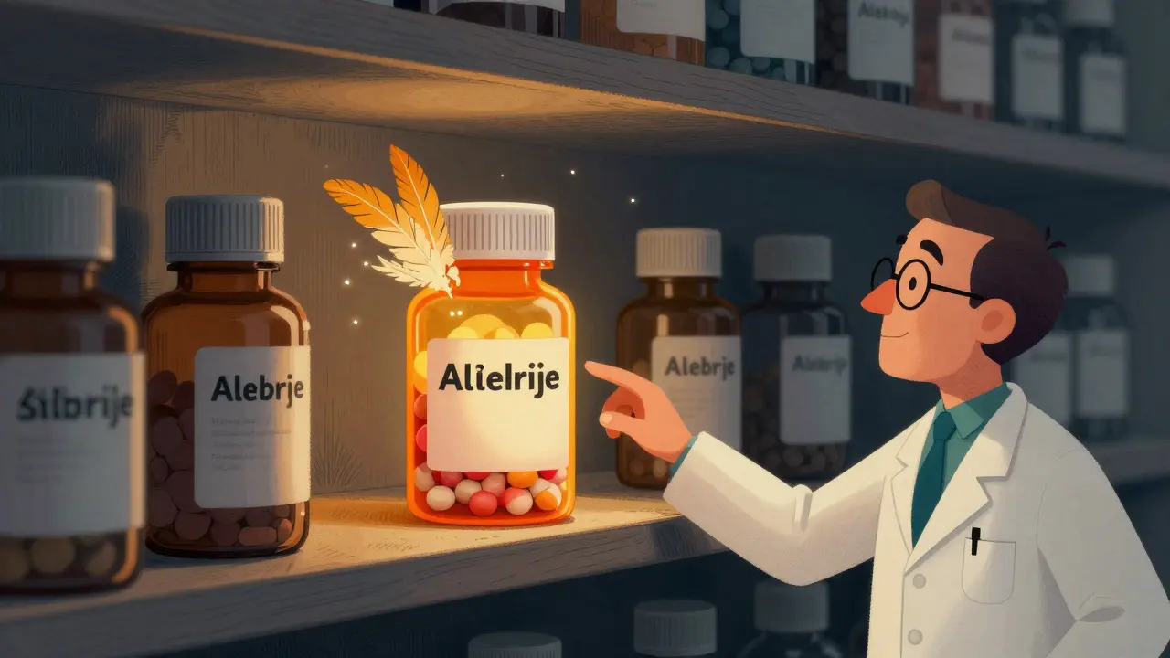 Alebrije illustration of a standout pill bottle on a shelf, representing market stickiness and loyalty.